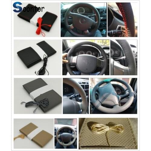 Car accessories Soft fiber leather steer braided DIY steering wheel cover For Ford Focus MK2 MK3 MK4 kuga Escape Fiesta Ecosport