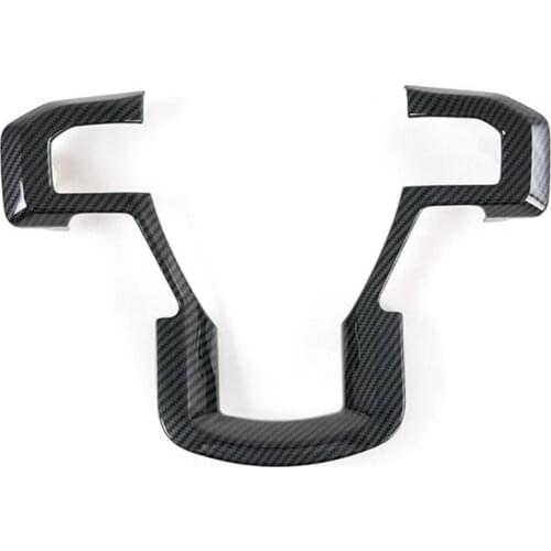 For 2015-2020 ford F150 Car Carbon Fiber Steering Wheel Cover Trim Decorative Frame Accessories for F250 F350 2017