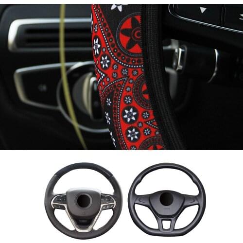 Car Steering Wheel Cover Bohemia Floral Print Design Decoration Interior Caravan Trailer Truck Off Road 4x4 Auto Accessories