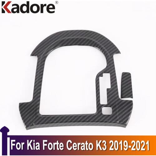For Kia Forte Cerato K3 2019 2020 Carbon Fiber AT Gear Shift Panel Cover Car Decoration Trim Interior Accessories Car Styling