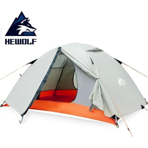 Hewolf 2 Person Waterproof Camping Tents For Outdoor Recreation Double Layer 4 Seasons Hiking Fishing Beach Tourist Tents