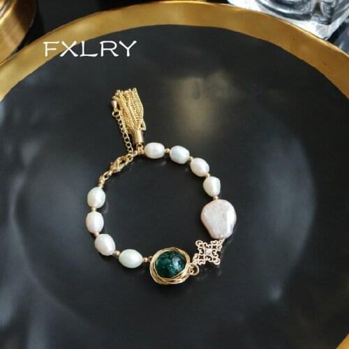 FXLRY Original Handmade Natural Irregular Freshwater Pearl Personality Charm Bracelets For Women Jewelry