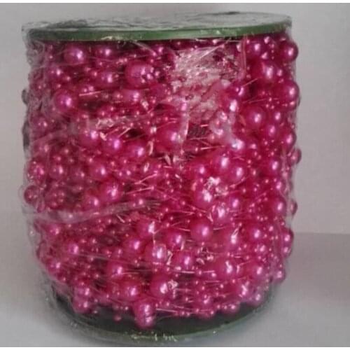 60Meters Hot Pink ABS Pearl Beads Chain Garland Wedding Bride Holding Marrage Decoration Valentines Day Christmas Party Decor