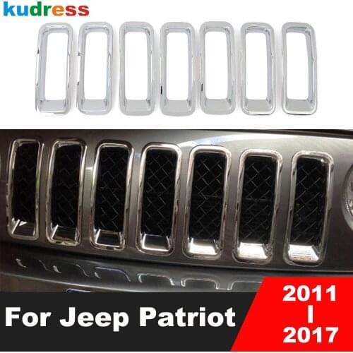 For Jeep Patriot 2011 2012 2013 2014 ABS Chrome Front Center Grille Grills Cover Trim Decoration Car Styling Accessories