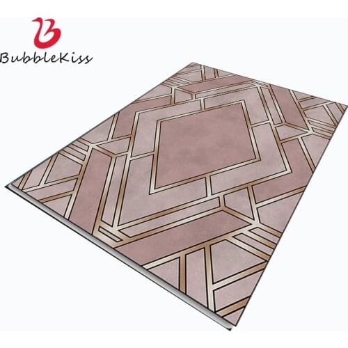 Bubble Kiss Nordic Style Carpet for Home Living Room Pink Gold Geometric Pattern Carpet Non-Slip Bedside Rug Customized Door Mat