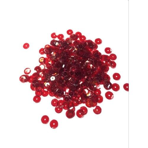 50g(1650pcs) 8mm Cup Sequin Round Paillettes Sewing Wedding Craft DIY Garment Embossing Accessories Transparent Dark Red