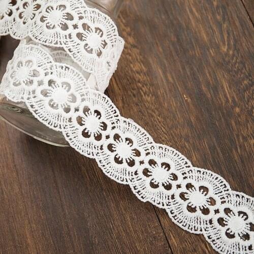 Fadesen lace fabric white 2020 new arrival 5yards lace ribbon 4cm wide for sewing accessories graments diy handmade lace trim