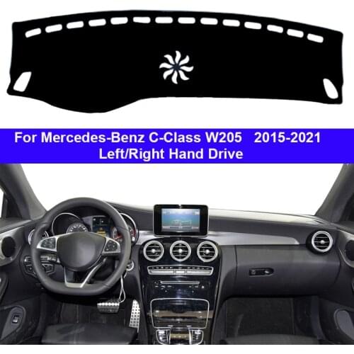 Car Dashboard Cover DashMat Carpet For Mercedes-Benz C-Class 2015 - 2017 2018 2019 2020 2021 C-Klasse C180 C200 C220 C250 C300