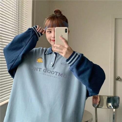 Cotton Large Size Coats Fat Shirt Male 2021 New Korean Pullover Loose Splicing Sweatshirts Lapel Collar Long Sleeve Hoodies