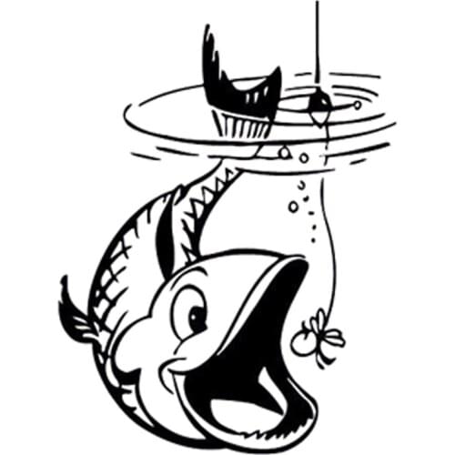 LLY-0621 Interesting Car Sticker Fishing Sports Silhouette Decal PVC Auto Accessories Reflective Sunscreen Waterproof Decals