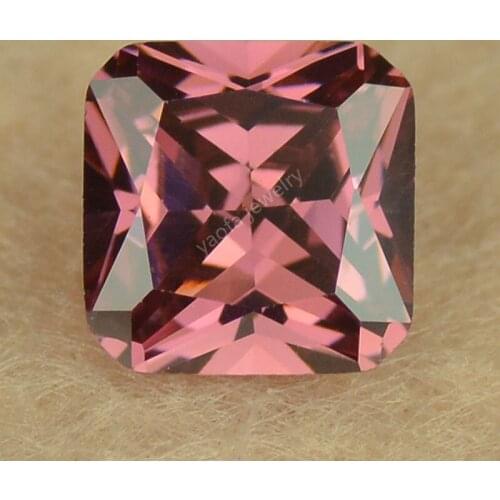 Wholesale 3*3~10*10mm 5A Deep Rhodolite Lab Created Cubic Zircon Beads Square Octangle Cut Loose CZ Gems Stone For Jewelry