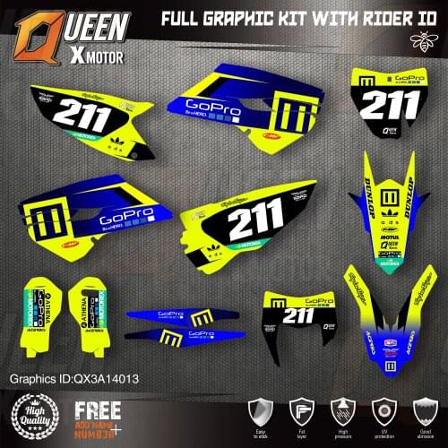 Queen X Custom Team Graphics Decals 3M Stickers Kit For Husqvarna Sticker Decal 2014-15 TC FC 2015-16 FE TE 125 to 450cc 13