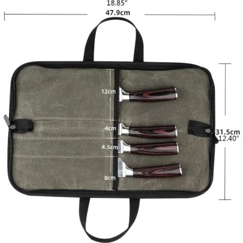 Pro Chef’s Knife Roll( 4 Slots), Heavy Duty Waterproof Knife Bag with Durable Handles, Portable Knife Roll Case for Men for 264D