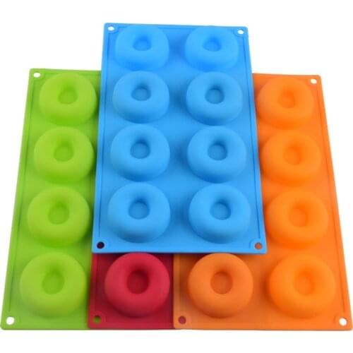 1 pcs 8 Cavity Donut Silicone cake Mold for Cake Bread Cupcake Cheesecake Cornbread Brownie pudding candy moulds