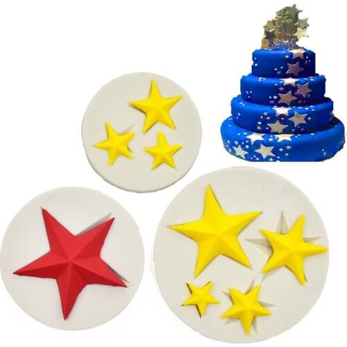 Pentagram Silicone Mold Star Shape Chocolate Cake Decoration Mold Kitchen Baking Tool
