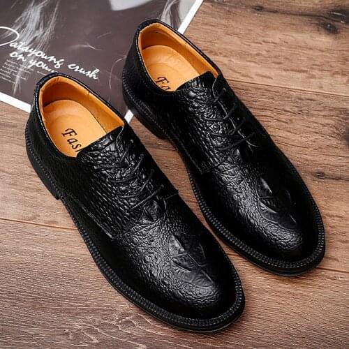 Mens Dress Shoes Oxford Shoes Lace Up Genuine Leather Shoes Lightweight Breathable Casual Business Formal Shoes