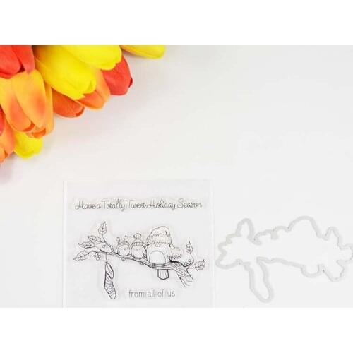 Tweet holiday season Transparent clear stamp/coordinating die for DIY Scrapbooking/Card Making/Kids Fun Decoration Supplies