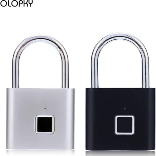 Smart Anti-Theft Lock Rechargeable Fingerprint Portable Padlock AntiTheft Door Lock Electric Keyless Door Bag Luggage Case Lock
