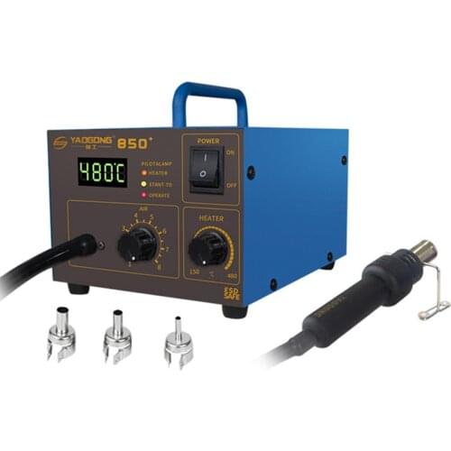 YAOGONG 850+ Digital Display Air Pump Type Desoldering Station Constant Temperature Adjustable LED Household Hot Air Gun