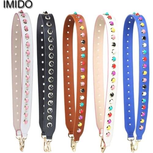 IMIDO Rivet Women Bag Belt Straps Handbags Handle Lengthened Replacement Shoulder bag accessories DIY correas fermoir sac STP152