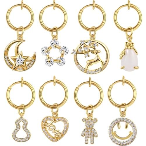 Gold Fake Navel Clip Belly Button Rings Fake Clip on Earrings Belly Piercing Ombligo Non Piercing Navel Ring Body Jewerlry