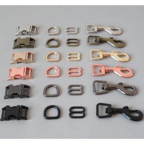 1Set 15mm Webbing Straps Metal D Ring Sider Belt Buckle Snap Clip Hook For Pet Dog Collar Lobster Clasp Sewing Accessory