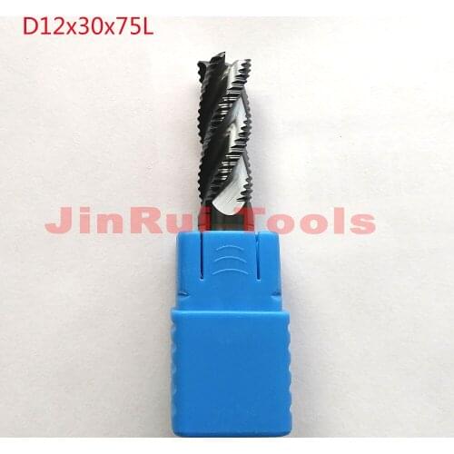 1pc 12mm D12*30*D12*75 HRC60 4 Flutes Solide Carbide Roughing End Mills CNC router bit milling cutter Tools knife fresa