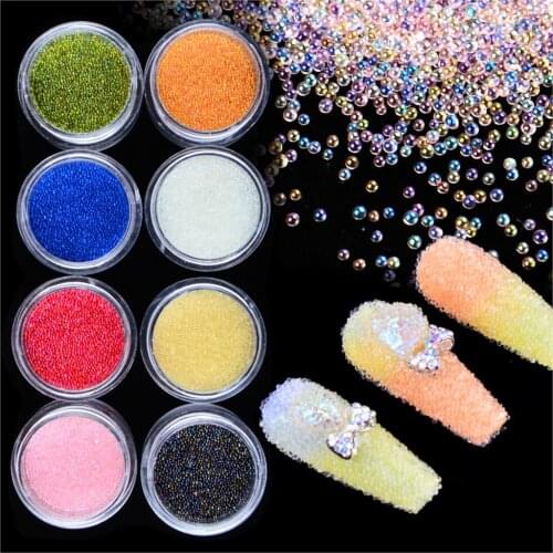 1pc Nail Rhinestone Mixed Box Shiny Glass 3D Crystal Mini Small Beads Nail Art Decorations Rhinestone AB DIY Stone Caviar
