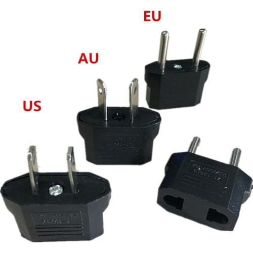 100PC Universal US EU AU Plug USA Euro Europe Travel Wall AC Power Charger Outlet Adapter Converter 2 Round Socket Input Pin