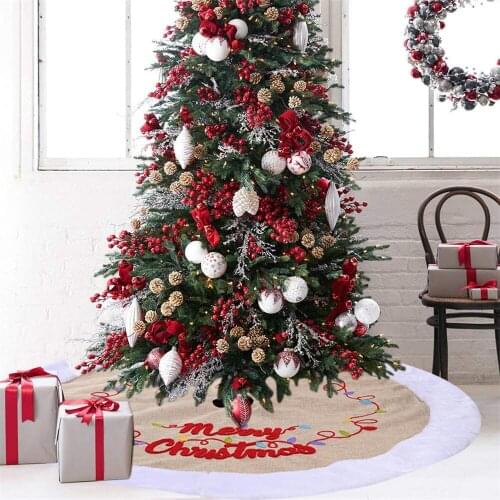 122cm Round Christmas Tree Skirt Home Xmas Party Floor Mat Decorative Base Ornament