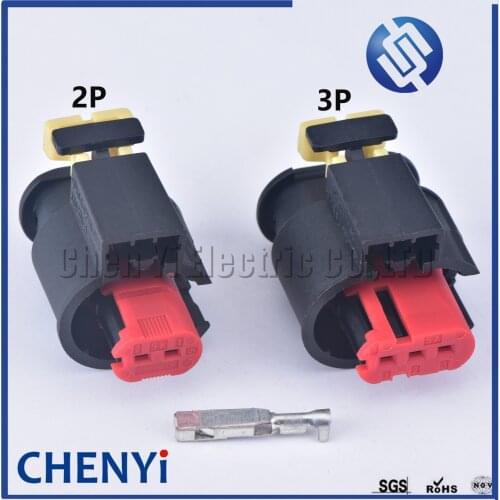 2 Sets Tyco 2/3 Pin Auto waterproof Connector Sensor VVT plug Fuel/Diesel Injector Ignition coil Connector 284426-1 284425-1