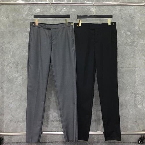 2021 Fashion Brand Pants Men Slim Casual Suit Pants Business Black Spring And Autumn Cotton Formal Trousers