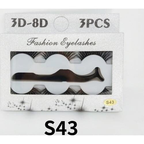 3D false eyelashes black beauty artificial false eyelashes extra long thick and fluffy false eyelashes with tweezers set