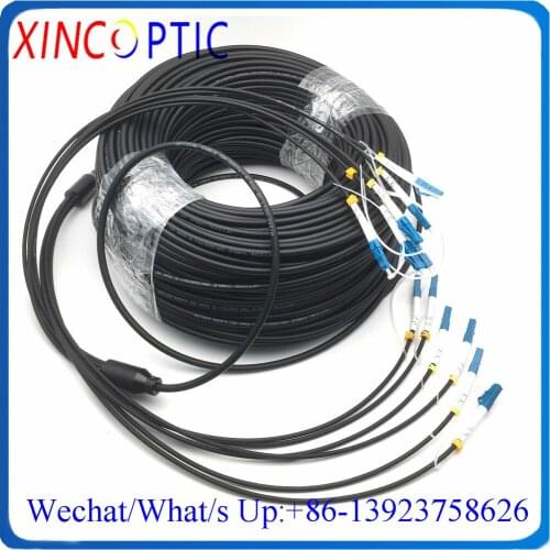 6 core 3M Single Mode Armored Patch Cord 6core SM PVC Jacket SC LC FC ST 6 fibers 3 Meters Armored Optical Fiber Jumper Cable