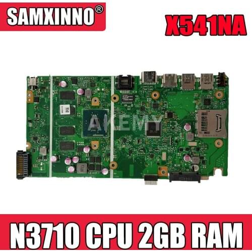Akemy For ASUS VivoBook Max X541NA-PD1003Y laptop motherboard X541NA mainboard X541N motherboard test 100% OK N3710 CPU 2GB RAM