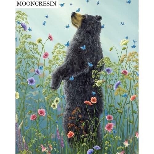 Diy Diamond Embroidery Cross Stitch 5D Diamond Painting Bear Cartoon Needlework 3D Mosaic Picture Rhinestone Art Home Decoration