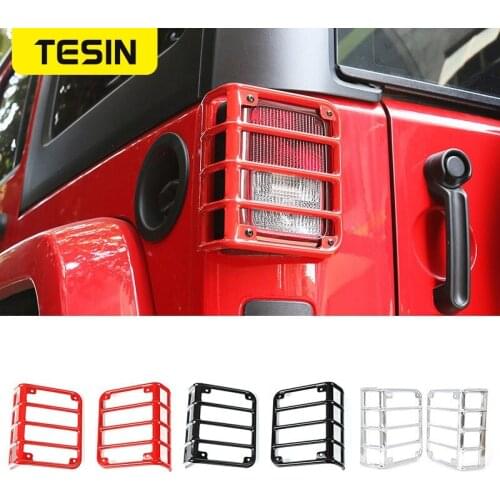 Car Lamp Hoods for Jeep Wrangler JK 2007-2017 Metal Car Tail Light Cover Protect Rear Lamp Cover Decoration Exterior Accessories