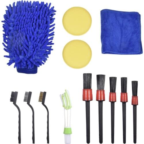 Car Brush Set Cleaning Detaillering Borstel Round Non-slip Multifunctionel Auto Air Conditioner Outlet Vent Motorcycle Brush Kit