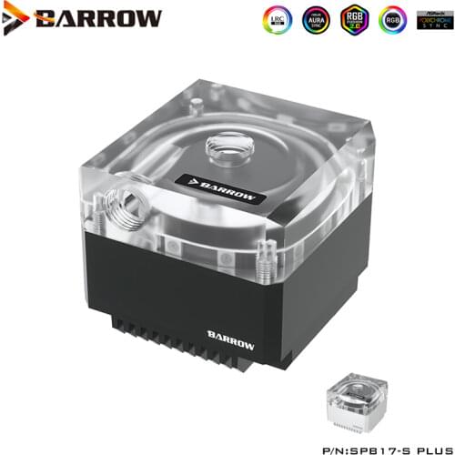 Barrow Water Cooling PWM Silent DDC Pump 17w 12v Acrylic Case Watercooling Build Accessory Silver Black,SPB17-S PLUS