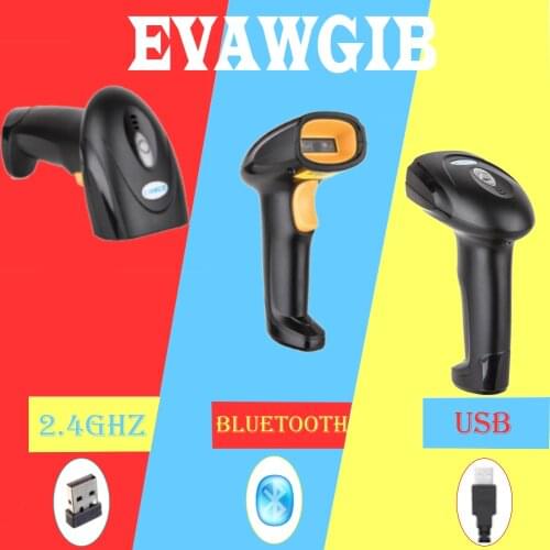 EVAWGIB EV-B208 Bluetooth barcode scanner with 1D&2D code QR Reader for supermarket warehouse 2.4GHz wireless barcode scanners