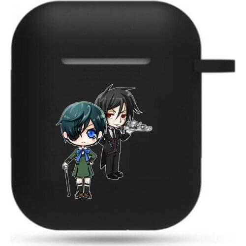 Anime Black Butler Ciel cosplay Earphone case Protective Headset Cover Headphone Case boy girls Bluetooth Airpods Earphone Case
