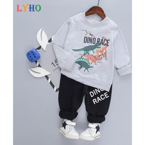 Baby Children Sets 2PCs Jumper Long-Sleeved Sportssuit Tops+Cotton Long Pants Spring Cartoon Casual Clothes Tiny Cottons 2021