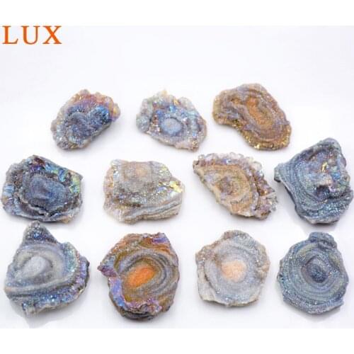 Galaxy Druzy Chalcedony Druzy Slab 30-40mm Amazing free form raw sun agates drusy stone for jewelry DIY making