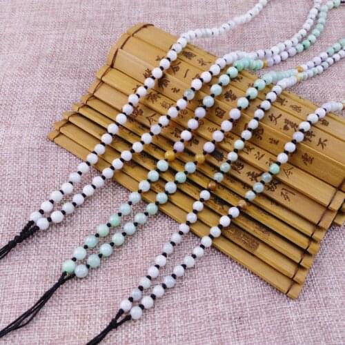 Jadeite Necklace bead chain pendant rope pendant rope jadeite pendant male and female Buddha beads