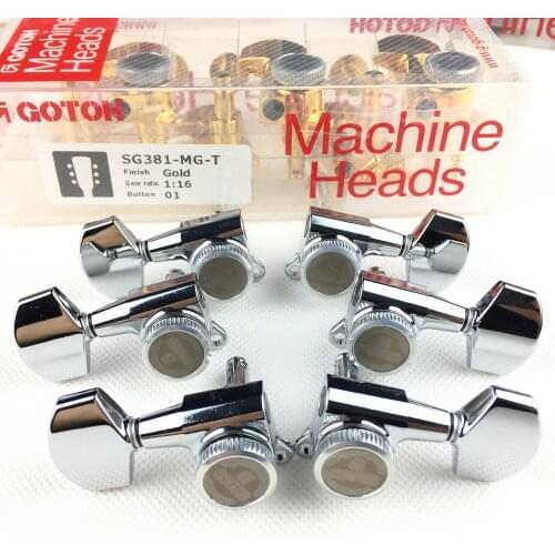 Original GOTOH SG381-01-MGT Electric Guitar Locking Machine Heads Tuners Chrome Silver Tuning Peg MADE IN JAPAN