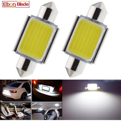 2x High Power Canbus COB SMD Festoon 42mm COB Led Dome Map Interior license plate Light 211 212-2 Festoon Bulbs 6000K White 5W