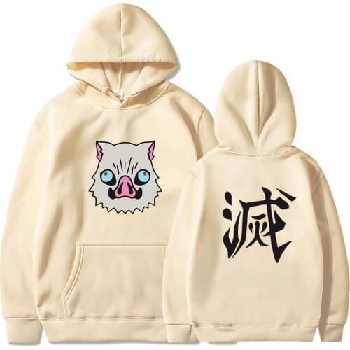 Japanses Anime Demon Slayer Tanjiro Nezuko Zenitsu Inosuke Costume Hoodies Harajuku Pullover Fleece Sweatshirt Sudadera