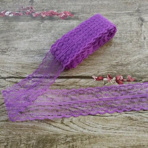 Beautiful! 10 yards 45mm Deep Purple net embroidery lace Bilateral DIY jewelry, clothing, wedding, floral accessories