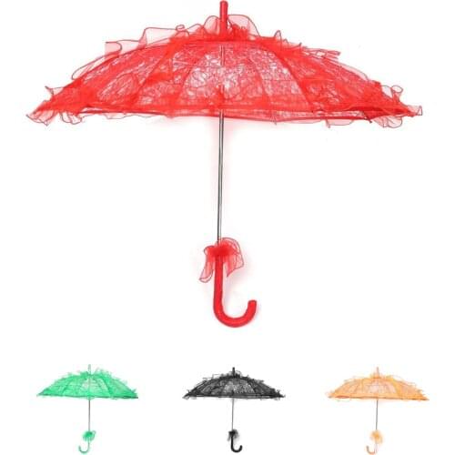 Lace Parasol Wedding Lace Flower Wedding Bride Parasol Umbrella Black