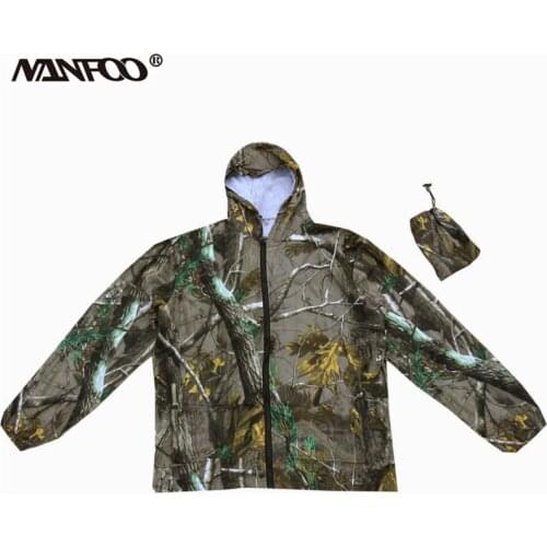Summer Thin Sunscreen Hunting Fishing Hooded Jacket Shirt Pine Camo Hunting Jacket Breathable Quick-Drying bird-Watching Cloth